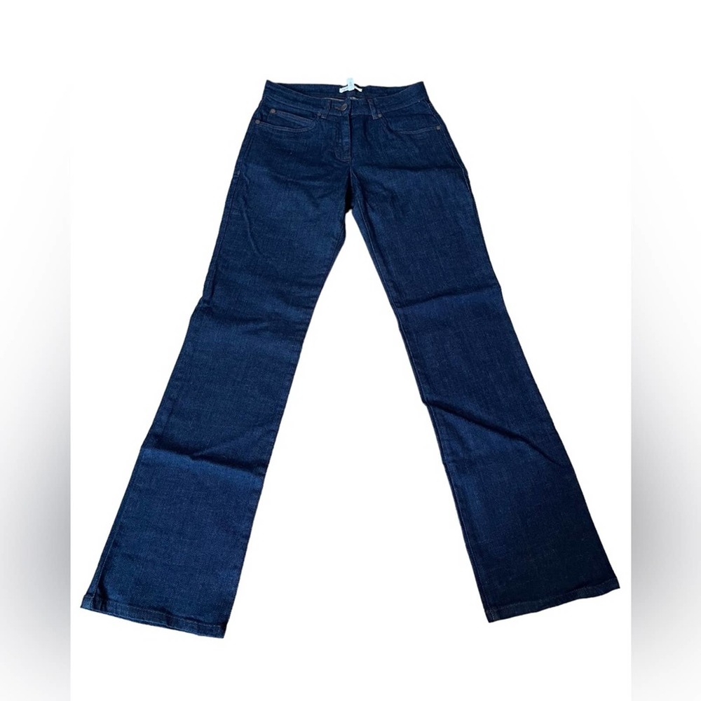 Eileen Fisher Denim Structured Straight Leg Dark Wash Jeans Size PP